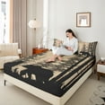 thumbnail image 4 of Manfei Rustic Bear Print Bed Sheets for Adult, Jungle Wildlife King Sheets, Farmhouse Lodge Cabin Sheet Set, Lightweight Room Decor, 4pcs, 4 of 7
