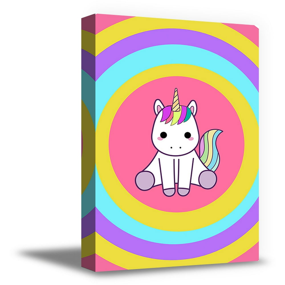 awkward styles little unicorn picture unicorn canvas print kids room