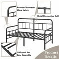 thumbnail image 5 of FSCHOS 14 inch Twin Size Metal Daybed Frame, Twin Sofa Daybed Frame for Living Room, Heavy Duty Slats Support, 5 of 8