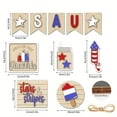 thumbnail image 3 of Patriotic Wooden Americanas Decor, 4th of July Independence Day Tabletop Signs, USA Flag Themed Home Ornament, Memorial Day Mantel Shelf Decor, Wooden Craft Set, 3 of 6