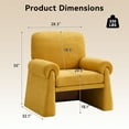 thumbnail image 2 of Oversized Yellow Accent Chair, Comfy Single Armchair with Thick Cushions & Armrests, Modern Upholstered Living Room & Bedroom Reading Chair, 2 of 7
