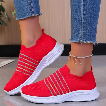 

NEGJ Sneaker For Women Mesh Running Shoes Tennis Walking Shoes Fly Woven Breathable Sneakers Fa