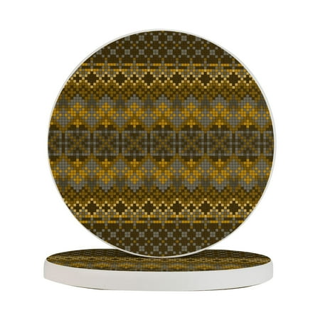 

Circular Drink Coasters Set Chinese Traditional Culture Embroidery Background Beautiful Home Decor Diatomite Heat-Resistant Diatomite Protect Table Countertop