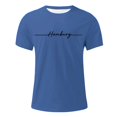 thumbnail image 5 of Rggeeun Men'S T-Shirts Solid Color Letter Print Short Sleeve Crew Neck Loose Fit Soft Breathable for Summer Beach Wear Delicate Tee,Blue,Xxxxl, 5 of 5