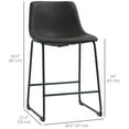 thumbnail image 3 of HOMCOM Tabourets de Bar Ensemble de 2, Tabourets de Comptoir avec Dossier, Brun Foncé, 3 of 10