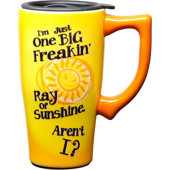 BIG RAY 18 OUNCE CERAMIC TRAVEL MUG