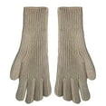 thumbnail image 1 of 1 Pair Women Gloves Knitted 2-Fingerless Touchscreen Stretchy Soft Wrist Hands Protection Solid Color Winter Thermal Women Motorcycle Riding Gloves for Outdoor, 1 of 10