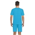 thumbnail image 6 of joogoo Men's Pajama Set Sky Blue V-Neck Pj Shorts Set 2 Piece Loungewear Sleepwear M, 6 of 7