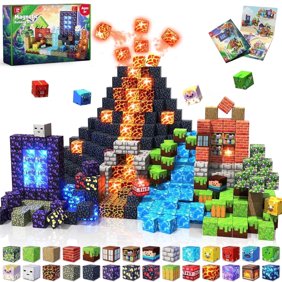 150 Pcs Magnetic Blocks with Light Blocks - Magnetic Building Blocks Cubes, Magnet Tiles Toys for Kids, Birthday Gifts for Boys and Girls Age 3  Years Old