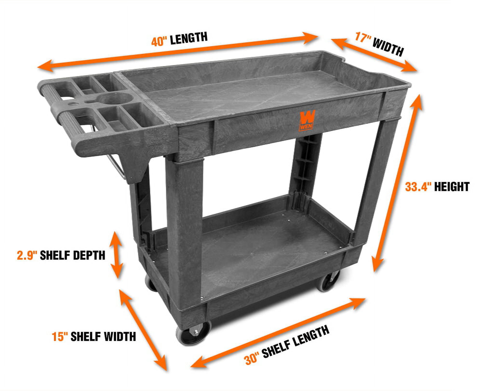 WEN 500-Pound Capacity 40 by 17-Inch Two-Shelf Service Utility Cart