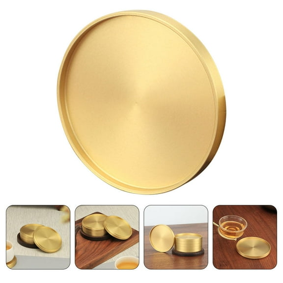 HIAKDOFT 1Pack Golden Copper Tea Tray for Tea Accessories and Home Decoration