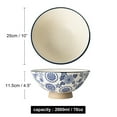 thumbnail image 3 of Qeeadeea Large Ceramic Ramen Bowl Set Of 2, Microwave Bowl Set For Kitchen, Soup Bowl For Cereals, Salads. Microwave And Oven Safe.-white and blue-10 in, 2000ml, 3 of 7
