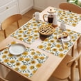 thumbnail image 5 of Sunflowers Placemats Set of 6 Spring Botanical Yellow Flowers Branches Place Mats Indoor Wipeable Table Mats Washable Cloth Dining Table Placemats for Kitchen Holiday Party Home Decor 13x19 Inch, 5 of 9