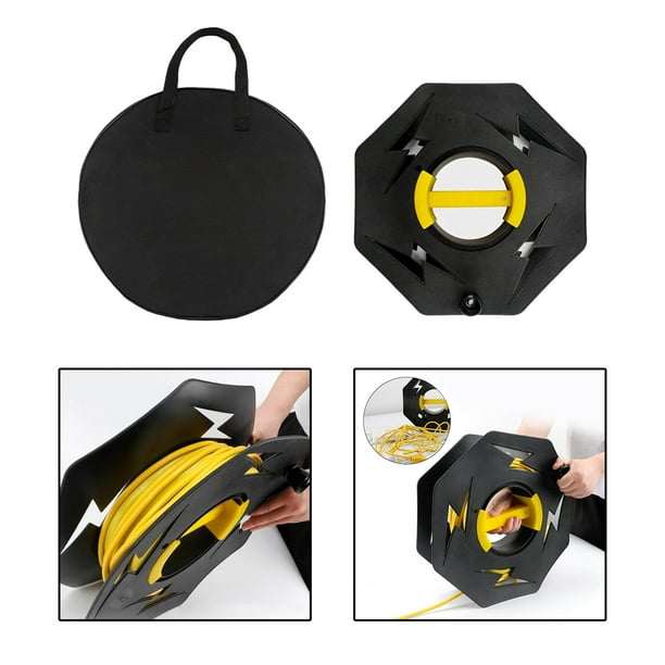 Electric Cord Roller Reel Hose Reel Storage Winder No Tangles Extension Cord  Reel Outdoor Power Cord Reel Cable Wheel Storage for Boats Yard With Storage  Bag 