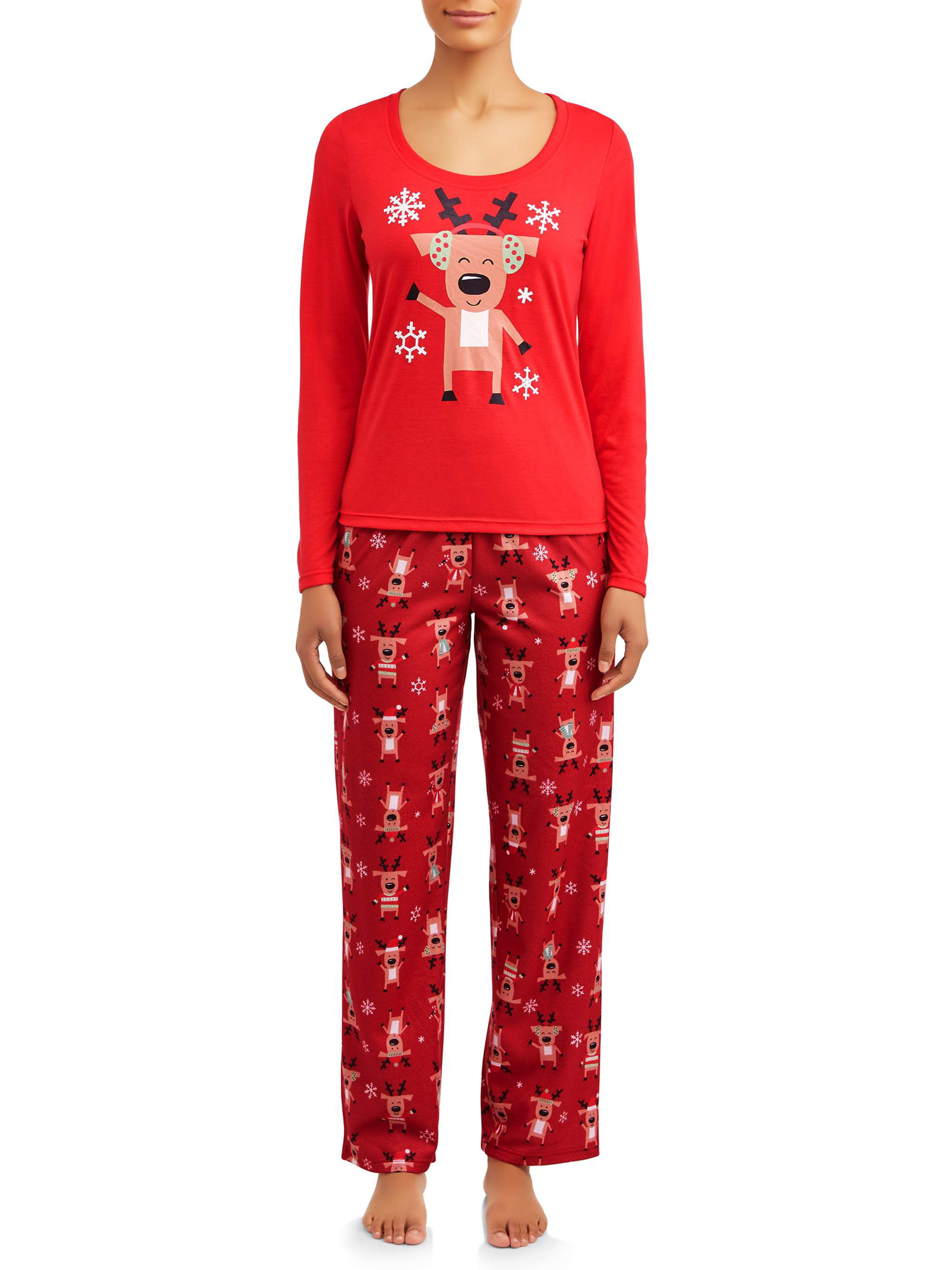 Matching Family Christmas Pajamas Womens and Womens Plus 2-Piece ...