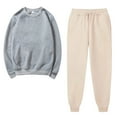 thumbnail image 3 of Wiyuqeen Athletic Outfits for Women Solid Sweatsuits 2 Piece Tracksuits Crew Neck Sweatshirts Drawstring Joggers Fall Sweat Suits, 3 of 6