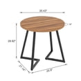 thumbnail image 7 of VECELO 35.4" Round Dining Table, Small Kitchen Table with Sturdy Metal Base, Dining Room Table for 2 to 4 Person, Walnut, 7 of 7