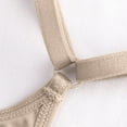thumbnail image 6 of Solid Color Lace Front Button Bra, Cross Back Design, Women's Lingerie for Fashion or Everyday Wear, Comfortable and Seductive Beige,L, 6 of 9