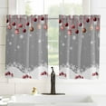 thumbnail image 3 of Christmas Green Kitchen Curtain 39 Inch Length Window Curtains and Drapes for Cafe/Living Room, Winter White Snowflakes Xmas Balls Window Treatment Rod Pocket Drapery Panels Curtains, 27.5x39, 3 of 5