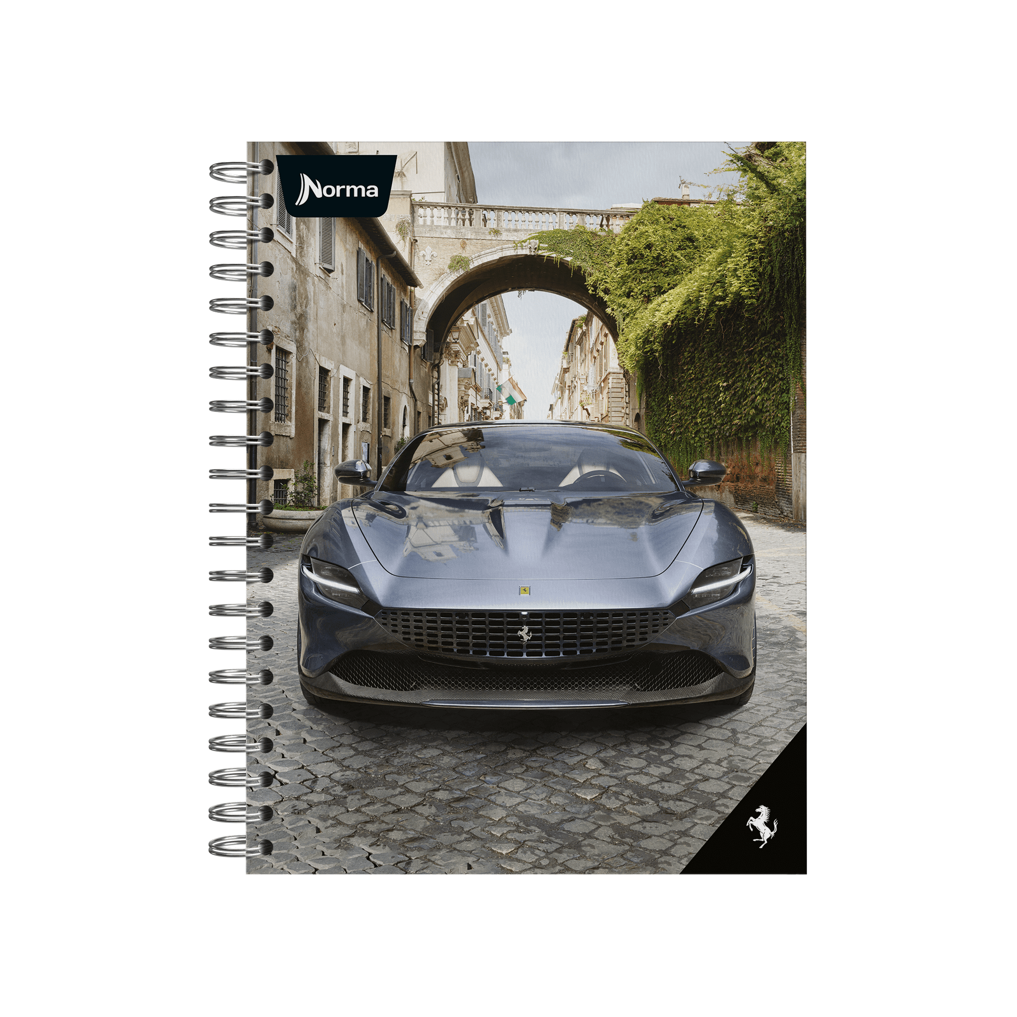 Norma Ferrari DB Large Wide Rule Spiral Notebook 9" x 11" Multicolor 200 Sheets