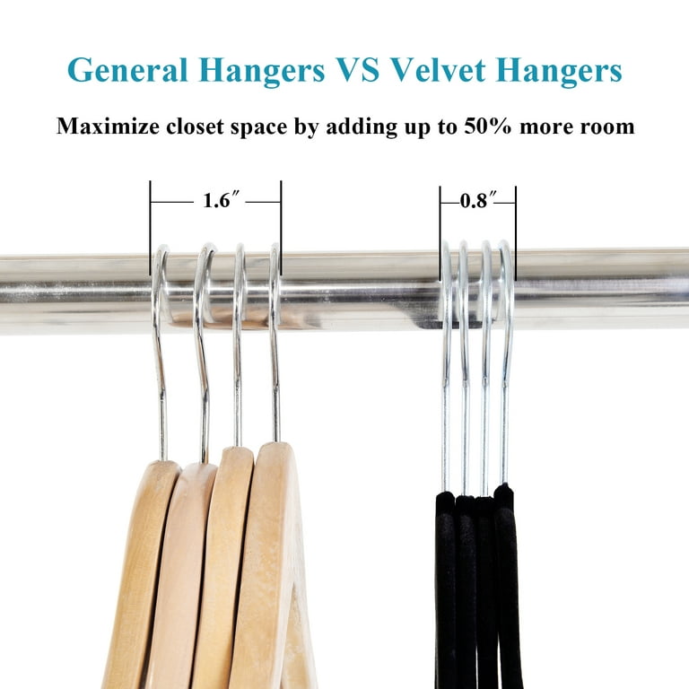 Premium Velvet Hangers/Suit Hangers Heavy Duty(30 Pack) - Non Slip &Ultra  Thin Space-Saving Clothes Hangers with 6 Finger Clips & 1 Tie Rack  Excellent for Men and Women(Black) 