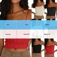 thumbnail image 3 of Noric Women's Built-in Bra Tank Top Square Neck Sleeveless Ribbed Spaghetti Strap Cami Slimming Everyday Basic Casual Outfits, 3 of 6