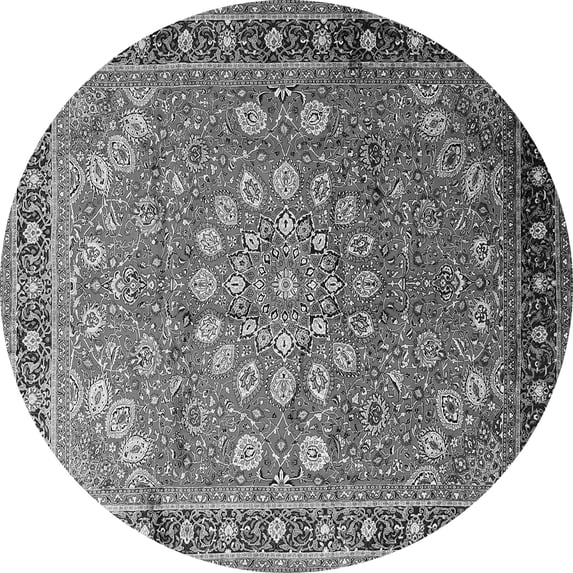 Ahgly Company Indoor Round Medallion Gray Traditional Area Rugs, 3' Round