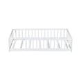 thumbnail image 6 of URTR White Solid Rubber Wood Twin Floor Bed with Safety Guardrails, Low Profile Bed Frame for Transition, Easy Assembly, 6 of 11