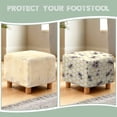 thumbnail image 6 of SCRAWLGOD Daisy Honeycomb Bee Print Beige Stretch Ottoman Cover Square Ottoman Slipcovers Furniture Protector, Storage Stool Furniture Protector with Elastic Bottom for Foot Stool, 6 of 7