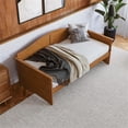 thumbnail image 1 of Pemberly Row Mid-Century Solid Wood Twin Daybed with Back Board in Light Toffee, 1 of 11