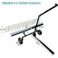 thumbnail image 4 of OUYAWEI 60-Inch Tow Behind Dethatcher with 24 Steel Tines Lawn Tractor Attachment for Thatch Removal Leaf & Needle Collection Black, 4 of 8