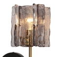 thumbnail image 4 of LNC Modern 4-Light Vanity Light with Smoky Textured Glass Shades, Black and Brass Finish, 4 of 4