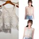 thumbnail image 2 of Women Summer Hollowed Out Crocheted Knitted Beach Vests Solid Tassels Bohemian Sleeveless Pullover Crop Top Cover Up apricot, 2 of 4