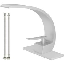 Bathroom Sink Faucet Modern White Single Hole 1-Handle Faucet, Solid Brass Faucets, Mount Curved Lavatory Faucets Mixer Tap