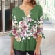 thumbnail image 3 of Camisetas con Cuello en V Mujeres Moda Impresa 3/4 Mangas Blusa, Top Cómodo Casual para el Hogar Y Diario, 3 of 4