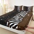 thumbnail image 3 of Homewish Cheetah Zebra Print Queen Sheet Sets for Adult, Dreamy Stars Galaxy Flat Sheet, Brown Modern Bowknot Queen Fitted Sheet, Ultra Soft Bedroom Decor, 4pcs, 3 of 7