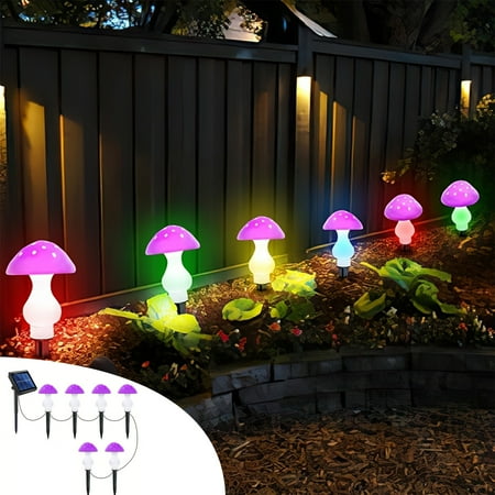 

SHIMELE Upgraded Outdoor Solar Garden Lights Mushrooms Outdoor 8 Modes Water-proof Solar Powered Landscapes Cute String Light for Yard Patio Outside Decor