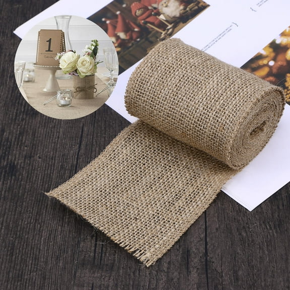 KONTONTY 3 Fabric Christmas Craft Burlap Rolls Rustic Decor Brown