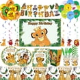 thumbnail image 2 of Nueva decoración para fiesta del Rey León Simba, plato de papel, servilletas, vasos, globos, suministros para eventos de baby shower con temática del Rey León, 2 of 5