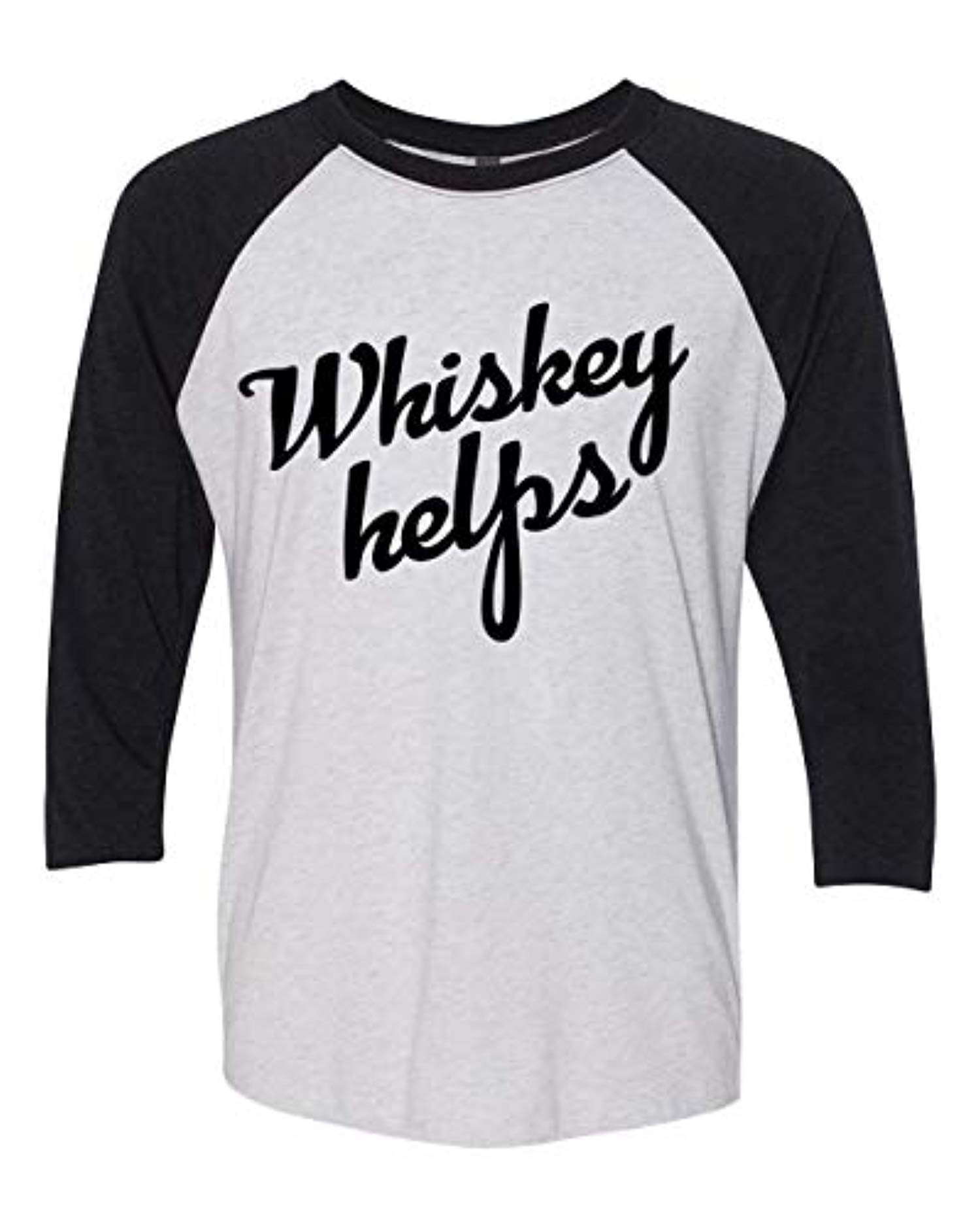 Trenz Shirt Company Funny Whiskey Helps Ladies Baseball Tee Black - Bild 7 von 18
