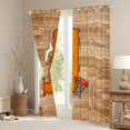 thumbnail image 3 of Homewish Cartoon Monogrammed J Curtains Pack of 2 (42x84 Each), Orange Brown Basketball Curtains Blackout, Teens Kids Boys Girls Bedroom Curtains, Curtains and Drapes Decor, 3 of 6