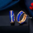 thumbnail image 4 of Lovely Blue CZ Bridal Women Costume Hoop Earrings Fashion Brand Jewelry, 4 of 9