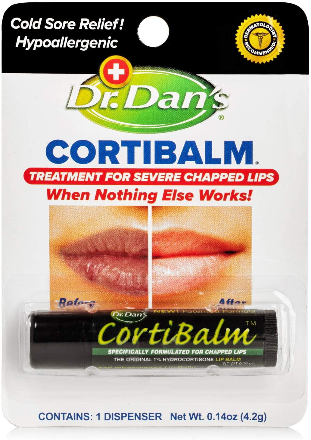 Dr. Dans CortiBalm Lip Balm Patented Formula 0.14 Ounces (3-Pack)