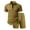 Army Green, variant on MHOSTAFH Men's Shorts Set Summer Beach Vacation 2 Piece Outfits Short Sleeve Shirts and Drawstring Short Pant Loungewear Set