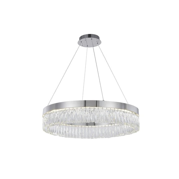 Bethel International LED Chandelier Chrome Stainless Steel & Crystal