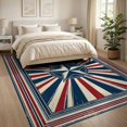 thumbnail image 3 of ODIKA 8'x10' Washable Area Rug Non-Shedding, Easy Care, Independence Day With Faded Star Design And Radiating Stripes for King Size Bedroom Under Bed, Master Suite, 3 of 7
