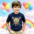 thumbnail image 2 of KHONTS Camo Printed Baseball Boys Kids T-Shirt Short Sleeve Crew Neck Tees,Size 2-13 Years Navy 110, 2 of 4
