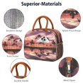 thumbnail image 4 of Hawaiian Sunset Beach Lunch Bag – Tropical Palm Trees and Boho Vibrant Design, Reusable Insulated Cooler Tote for Outdoors, 4 of 7