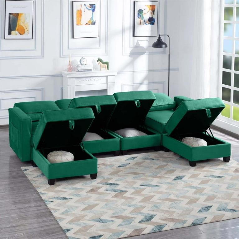 Half Leather L Shape Sofa 116