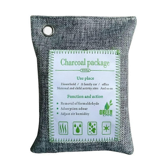 Air Purifying Bag Natural Bamboo Activated Charcoal Odo Absorber Remover Car Home Deodorizer Air Freshener Bags (Gray)